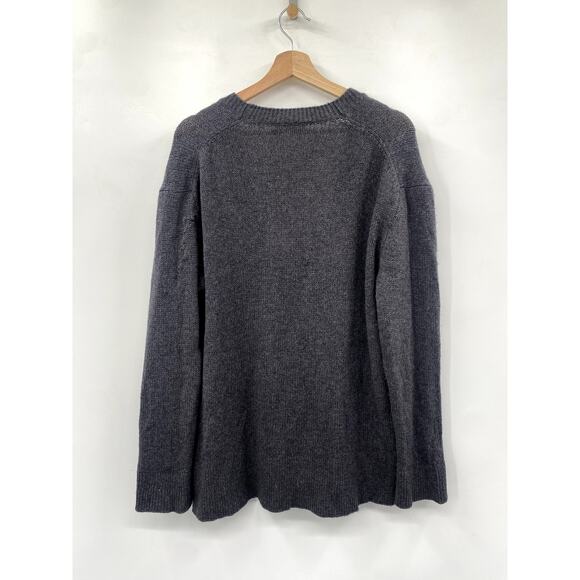 The Row Baudelia Deep V Neck 100% Cashmere Oversized Sweater Tunic Grey - Picture 5 of 10
